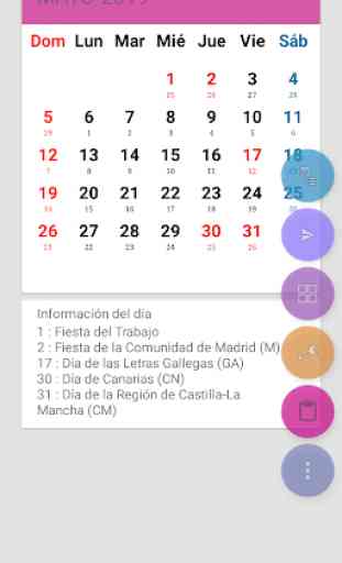 España Calendario 2019 2