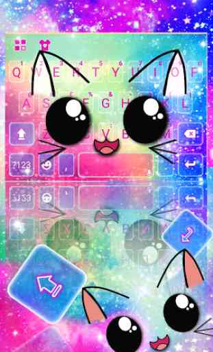 Galaxy Cuteness Kitty Tema de teclado 1