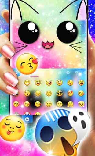 Galaxy Cuteness Kitty Tema de teclado 2
