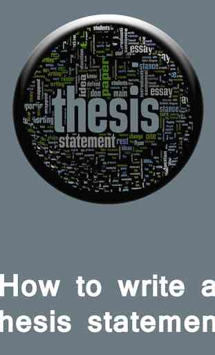 How to write thesis statement 1
