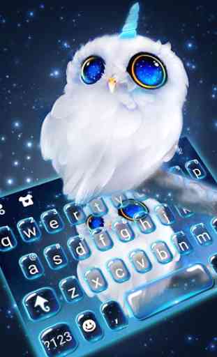 Night Unicorn Owl Tema de teclado 1
