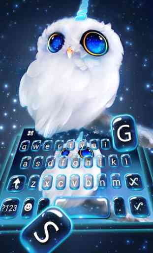 Night Unicorn Owl Tema de teclado 2