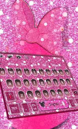 Pink Glitter Minnie Keyboard Theme 1