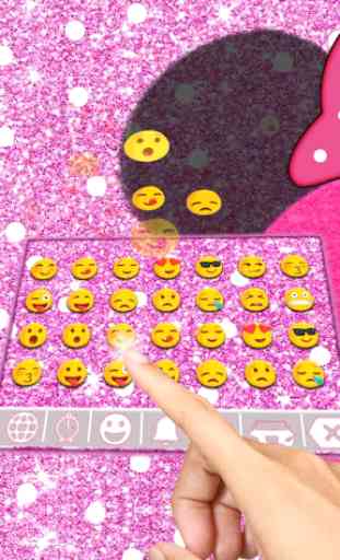Pink Glitter Minnie Keyboard Theme 2