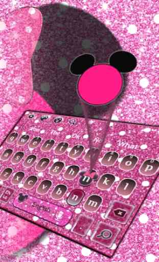 Pink Glitter Minnie Keyboard Theme 3