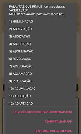 Rimador dicionário de rimas em português 3