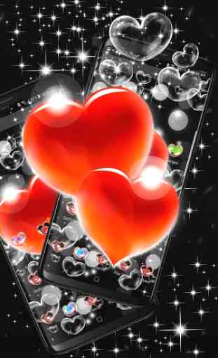 Shiny Love Heart Bubble Parallax Theme 2