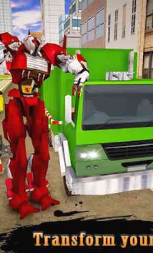camión basura transform robot real conducción 3D 4