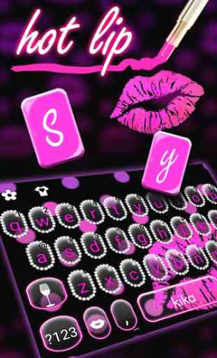 Diamond Sexy Pink Lip Tema de teclado 2