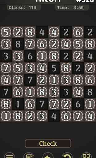Hitori - 1000 Logic puzzles with numbers 1