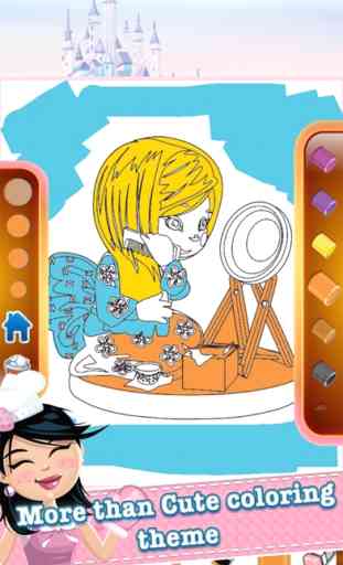 niños princesa para colorear libro juego dibujos 4