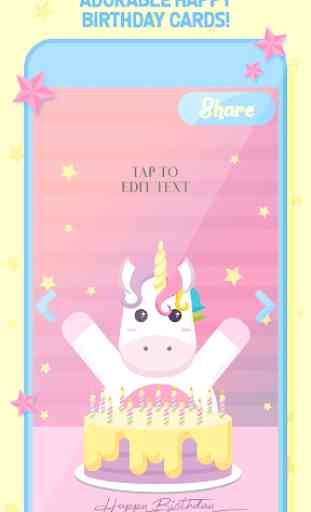 Tarjetas de Cumpleaños de Unicornio 3