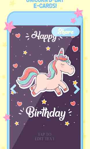 Tarjetas de Cumpleaños de Unicornio 4