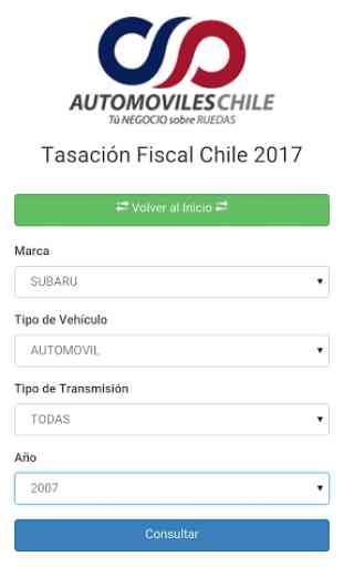 Tasación Fiscal Autos en Chile 2