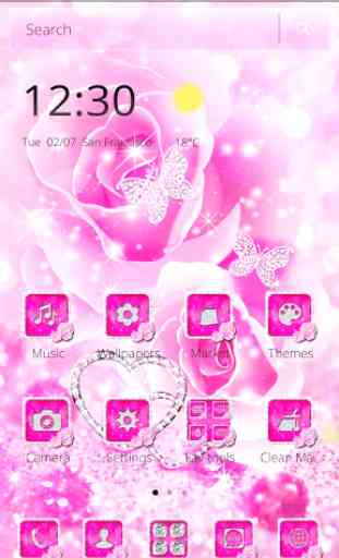 Tema de Lanzador de Rosa Rosa Diamante 4