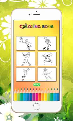 Deporte para colorear libro: Aprende a color y dibujar un atleta, jugador de fútbol, tenis y mucho más 2