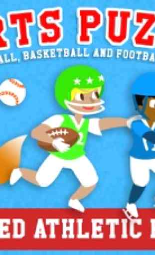 Puzzles de Deportes para Niños - ¡El mejor béisbol, baloncesto, soccer y juegos de fútbol con niños, niñas y animales! - Versión Educativa 1