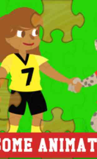 Puzzles de Deportes para Niños - ¡El mejor béisbol, baloncesto, soccer y juegos de fútbol con niños, niñas y animales! 4