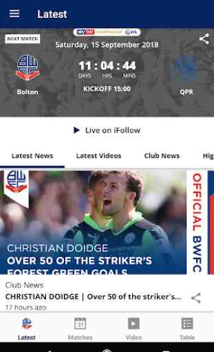 Bolton Wanderers Official App 1