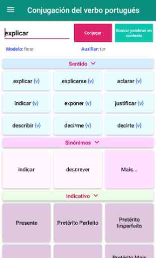 Conjugación del verbo portugués-conjugador 1