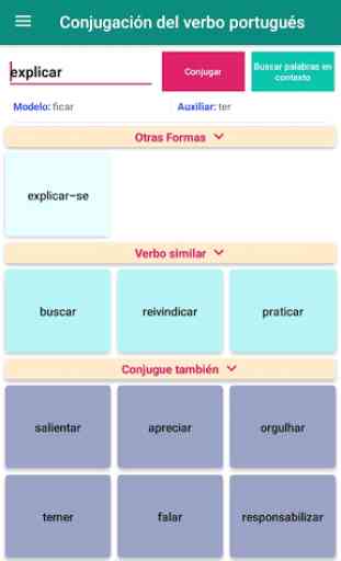 Conjugación del verbo portugués-conjugador 3