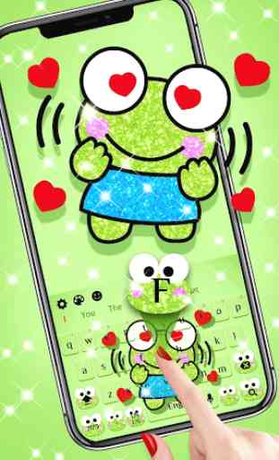 Cute Cartoon Glitter Frog keyboard 1