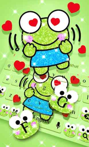 Cute Cartoon Glitter Frog keyboard 2