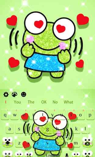 Cute Cartoon Glitter Frog keyboard 4