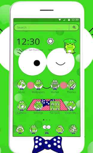 Cute Cartoon Green Frog Theme 1