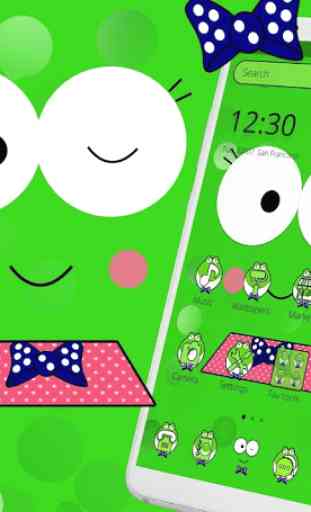 Cute Cartoon Green Frog Theme 2
