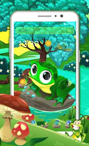 Cute Green Frog Launcher Theme 1