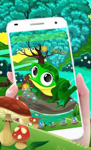 Cute Green Frog Launcher Theme 2