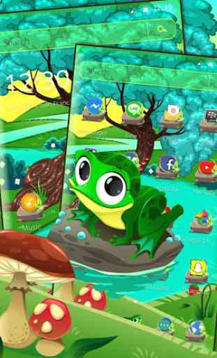 Cute Green Frog Launcher Theme 4