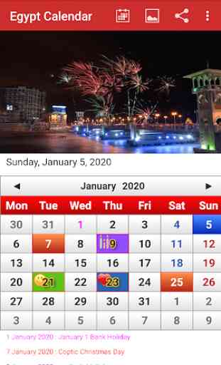 Egypt Calendar 2020 1