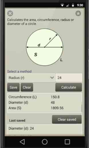 Fast Circle Calculator 1