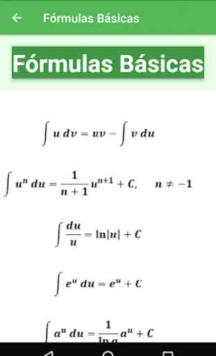 Fórmulas Derivadas Integrales 4