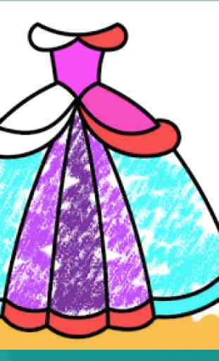 Glitter Dresses Coloring Book - Páginas de dibujo 2