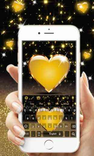 Golden Heart Luxury Keyboard Theme 2