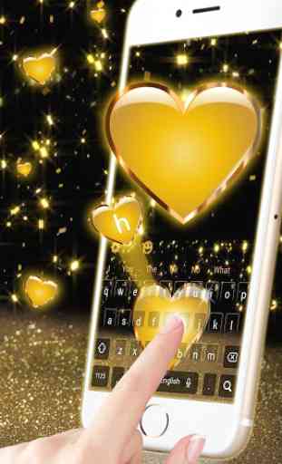Golden Heart Luxury Keyboard Theme 3
