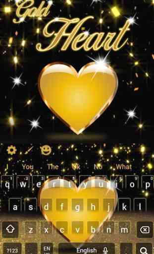 Golden Heart Luxury Keyboard Theme 4
