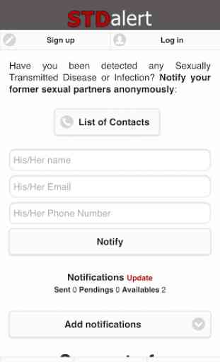 STD alert, anonymous and free notification 3