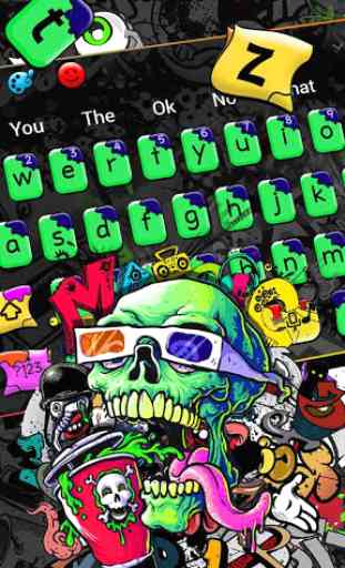 Street Skull Graffiti Keyboard 1
