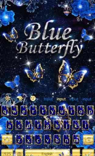 Tema azul del teclado de la mariposa 3