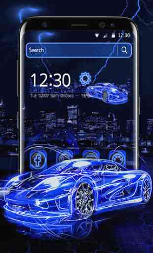 Tema de Blue Neon Racing Car 2