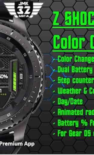 Z SHOCK 12 color changer watchface for WatchMaker 2