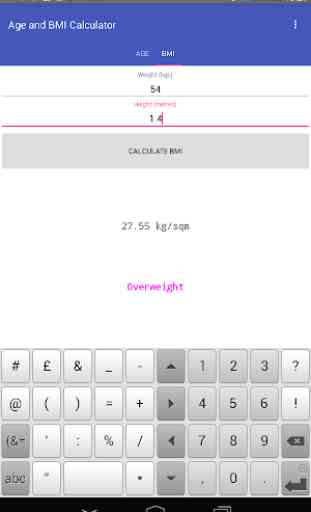 Age and BMI calculator 4