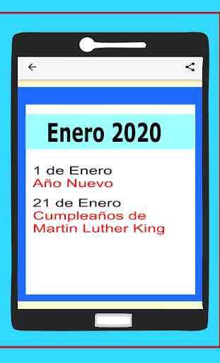 Calendario En Español 2020- Días Festivos. 4