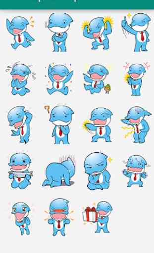 Cute Dolphin Emoji Fun WAStickerSApp for Whatsapp 3