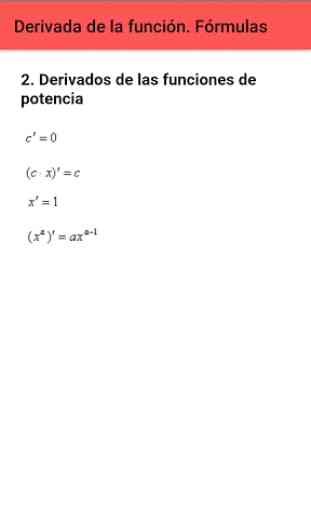 Derivada de la función. Fórmulas 3
