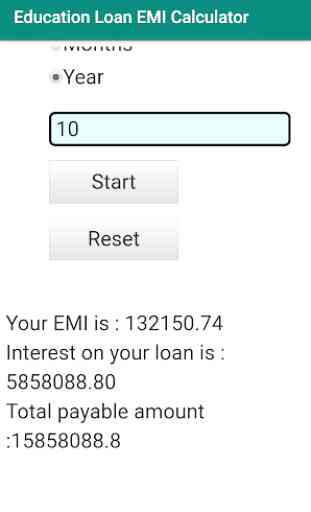 Education Loan EMI Calculator 4